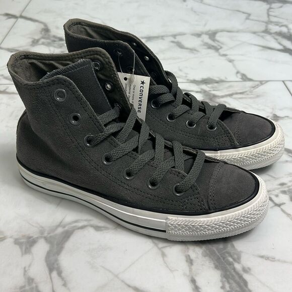 NWT Converse All Stars Gray Suede with Matching Gray Laces Unisex Women’s Size 6 - Picture 3 of 15